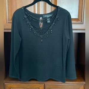 My Favorite Things Colleen Lopez Beaded 3/4 Sleeve Blouse